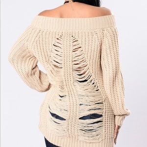 Fashion Nova “I’ll never let go” sweater taupe